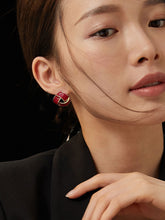 Load image into Gallery viewer, Red Oil-drop Glaze Earrings E0800