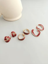 Load image into Gallery viewer, Red Oil-drop Glaze Earrings E0800