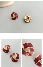 Load image into Gallery viewer, Red Oil-drop Glaze Earrings E0800